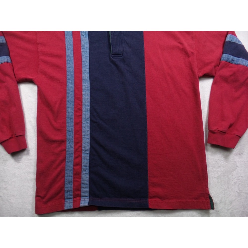Vintage Robert Bruce Shirt Mens Size Large Red Colorblock Polo Long Sleeve - Picture 2 of 12